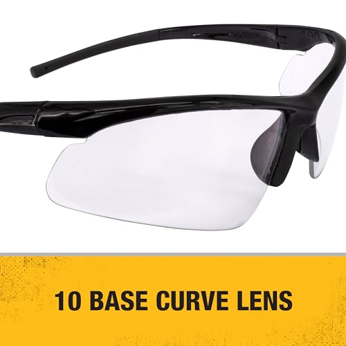 DEWALT DPG51 Half Frame Safety Glasses, Black Frame Clear Lens - 4 Pack