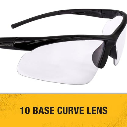 DEWALT DPG51 Half Frame Safety Glasses, Black Frame Clear Lens - 4 Pack