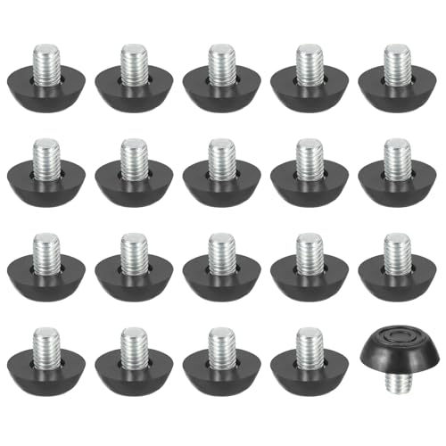 PATIKIL 20 Pcs M8 x 10mm Thread Adjustable Furniture Levelers, Furniture Feet Levelers Screw on Steel Screw in Threaded Leveling Feet Glides for Table Chair Cabinet Patio Legs - size: M8 x 10mm
