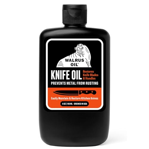 WALRUS OIL - Knife Blade & Wooden Handle Oil, 4 oz Bottle, 100% Natural Ingredients, Food-Contact Safe
