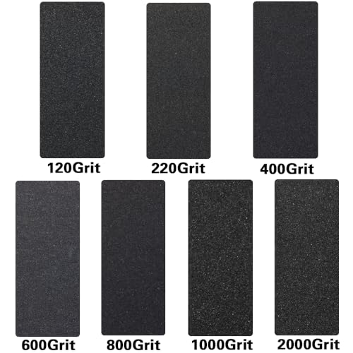 42Pcs Sandpaper Assortment,120/220/400/600/800/1000/2000 Grit, 9 x 3.6 Inch, Wet Dry Sand Paper, Silicon Carbide Grit Material, Suitable for Sanding and Polishing Wood, Metal, Stone, Walls