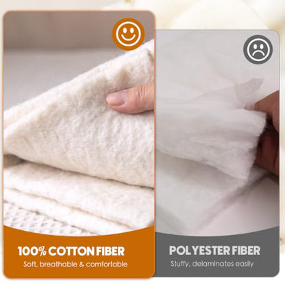 Natural Cotton Quilt Batting 60 × 60 Inches 200gsm - size: 60 × 60 Inches