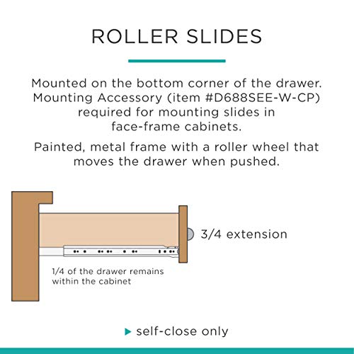 LIBERTY 942005 Soft-Close Ball Bearing Drawer Slide, 20 inch, 1 Pair (2 Pieces) - size: 20 Inch