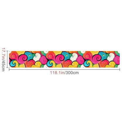 HOMETITUTE Color Swirl Peel and Stick Wallpaper 118.1x17.7 Inch Vinyl - color: Color Swirl Abstract