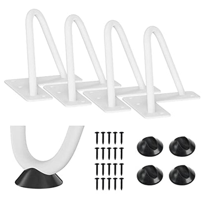 SMARTSTANDARD 4 Inch Heavy Duty Hairpin Furniture Legs, White 4PCS - color: White, size: 4 Inch
