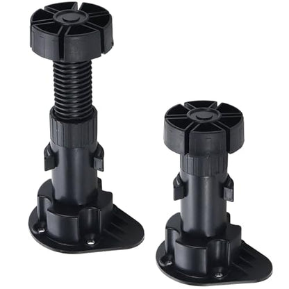 Adjustable Cabinet Levelers, 3.9-5 Inch, Black, 12Pcs - size: 3.9-5 Inch