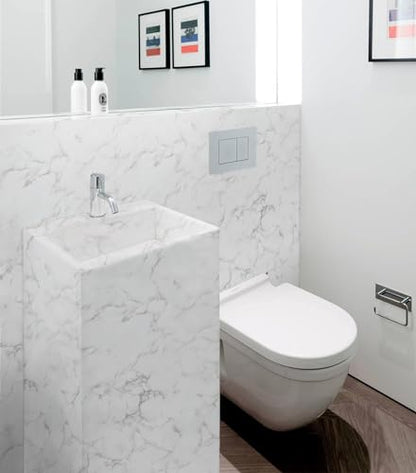 Grey White Marble Contact Paper Glossy Marble Peel and Stick Wallpaper Self Adhesive Wallpaper Glossy Waterproof Wall Paper DIY Removable Contact Paper for Bathroom Countertop Decor15.7 x78.7