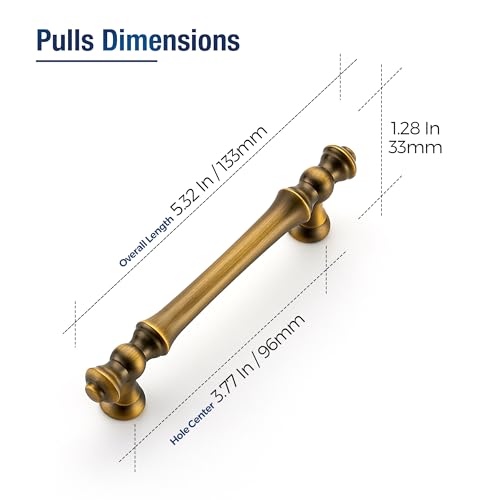 French Brushed Antique Bronze Cabinet Handles Drawer Pulls 3-3/4 CC10 Pack - color: French Brushed Antique Bronze, size: 3-3/4 Inch Hole Center