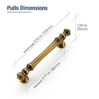 French Brushed Antique Bronze Cabinet Handles Drawer Pulls 3-3/4 CC10 Pack - color: French Brushed Antique Bronze, size: 3-3/4 Inch Hole Center