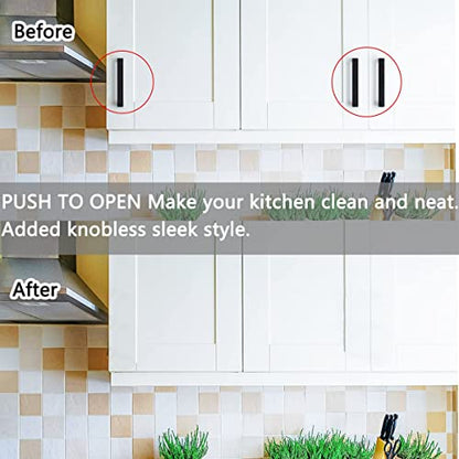 2.87" Push to Open Cabinet Hardware 10 Pack Push Latch & Lock - color: Black, size: 2.87in - 10 Pack