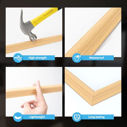 Art3d Pre-Cut Wall Molding Set of 6 pcs, 3 Top 3 Bottom, Oak - color: Oak: Style 1