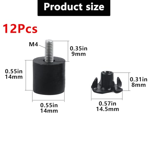 Geesatis 12Pcs M4 Leveling Feet Stainless Steel Screw with Four-Prong Nut