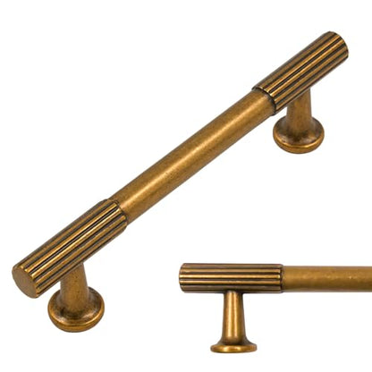 Amerdeco 10 Pack Antique Brass Cabinet Pulls 3.75" - color: Antique Brass, size: 3.75"/96MM