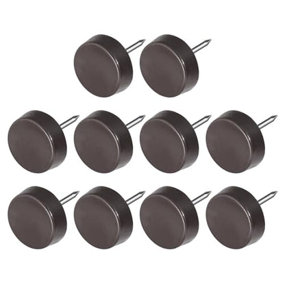 METALLIXITY Furniture Feet Nail (14mm/0.55in) 60Pcs, Plastic Round Chair Glides Sliders - for Chairs Sofa Furniture Sliders Protector Pad, Brown - size: 14mm/0.55in