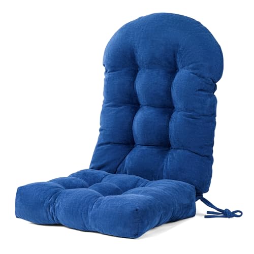 Rocking Chair Cushion 44x19x4 Non-Slip Indoor Adirondack Chair pad - color: Indoor Blue