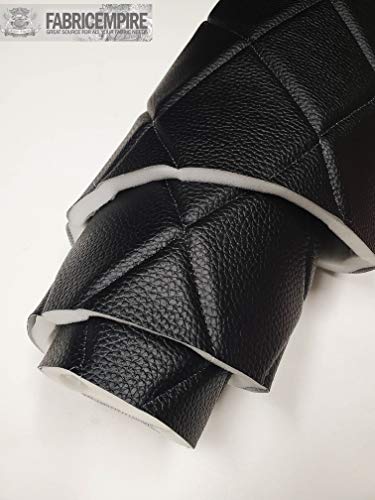 Vinyl Quilted Foam Fabric with 3/8" Foam Backing Upholstery / 52" Wide/Sold by The Yard/FABRIC EMPIRE (Black, Big Diamond 4" x 6") - color: Black, size: Big Diamond 4" x 6"
