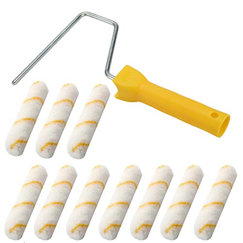 NANJA 6" Paint Roller Kit 11 Piece Mini Roller Set with Refills,Tray,Covers
