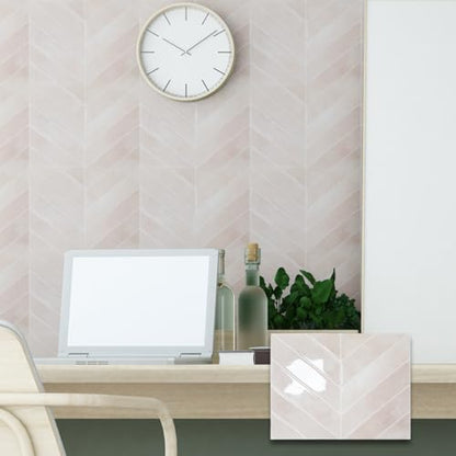 Alwayspon 10 Sheets 10"x10" Pink 3D Vinyl Backsplash Tiles, Self-Adhesive Peel and Stick Wall Tile Stickers Stick on Subway Tiles for Kitchen Bathroom Wall, 0274 - color: Pink
