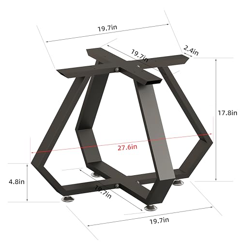 Coffee Table Legs 16 inch, Metal Table Legs Diamond Shape Black Industrial Modern Bench Chair Base Furniture Legs Desk Leg (Black) - color: Black