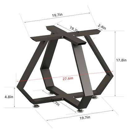 Coffee Table Legs 16 inch, Metal Table Legs Diamond Shape Black Industrial Modern Bench Chair Base Furniture Legs Desk Leg (Black) - color: Black