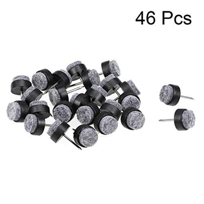 uxcell Nail On Furniture Felt Pads Glide Chair Table Leg Protector 14mm Dia Black 46pcs