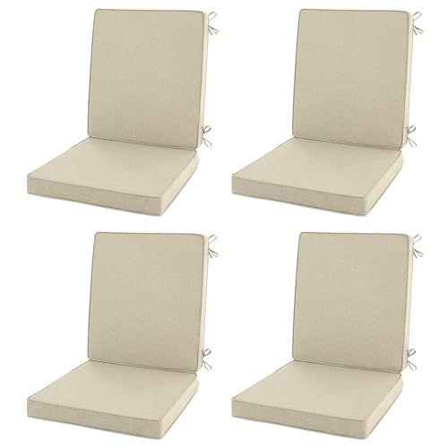 Outdoor Chair Cushions Set of 4, 18 x 16.5 Inch, Beige - color: Beige, size: 18" x 16.5" 4 Pack