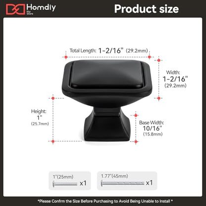 homdiy 10 Pack Black Cabinet Knobs, Solid Zinc Alloy Pulls, Single Hole - color: Black, size: Single Hole Center