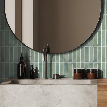 Peel and Stick Backsplash 3D Wall Tiles,Self-Adhesive,Oil Proof,Waterproof, Removable Wall Panels for Kitchen & Bathroom,Modern Design, Easy Install (10.7ft，12x9 inch,14 Pack) (Mint Green) - color: Mint Green