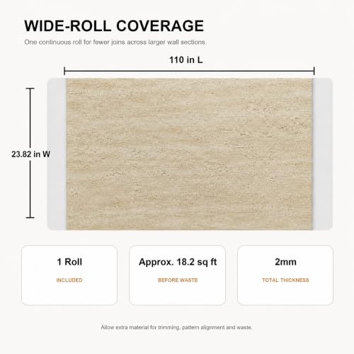 Peel and Stick Wall Panels, 3D PVC Roll, 23.82 x 110 in, 1 Roll - color: TV, size: 1 roll x23.82in x 110in