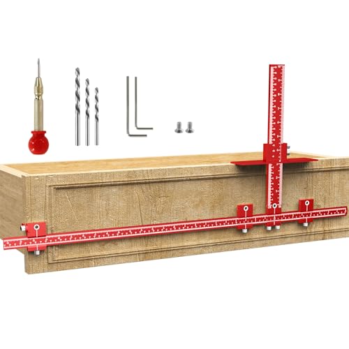 Extended Cabinet Hardware Jig Kit, 32-inch Aluminium MAX Cabinet Handle Jig - color: Red-large