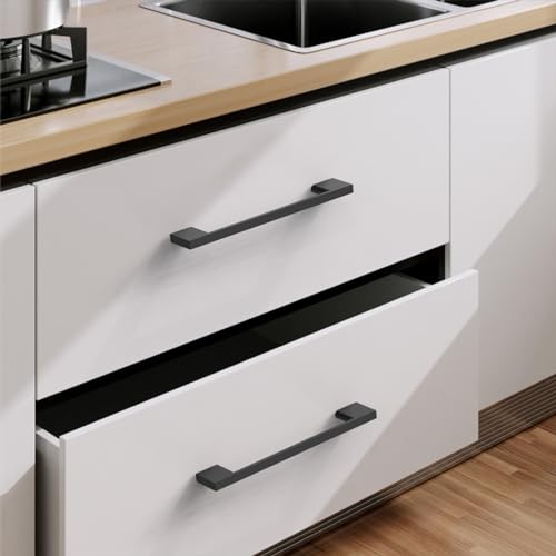 9BUILD 10 Pack Matte Black Cabinet Pulls 5 Inch Black Kitchen Cabinet Handles, Cabinet Hardware for Cupboard Drawer Pulls - color: Matte Black, size: 5"/128MM Hole Center, style: 10 Pack