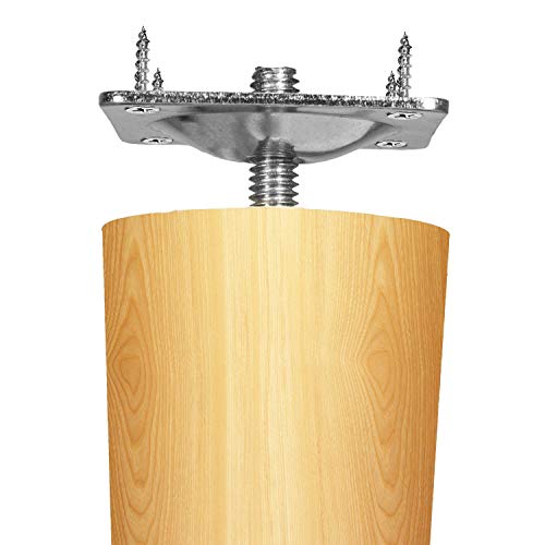 Maricome 4PCS Leg Mounting Plates with Screws for Sofa Couches Tables Furniture Legs Brackets Hardware Attachment Plates Brackets M8 T-Plates