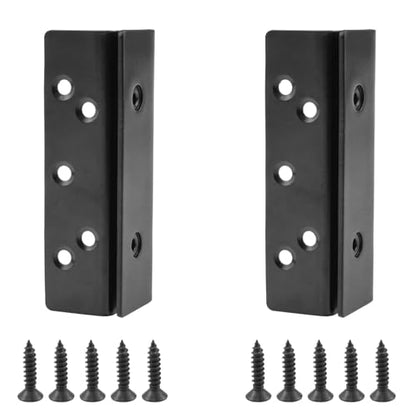 2PCS Heavy-Duty Frame Column Brackets Black Double-Hook Groove