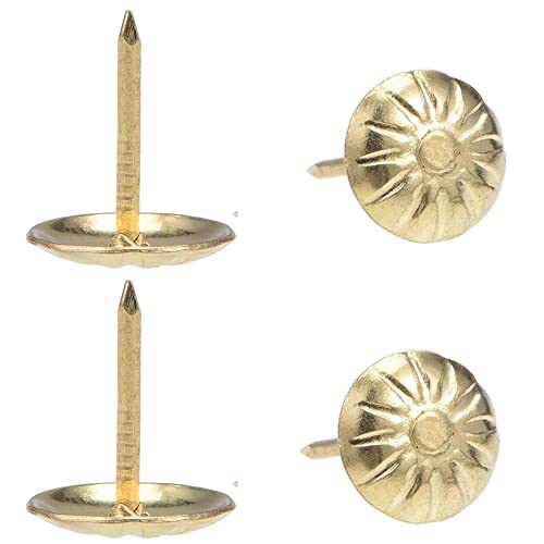 Antique Upholstery Tacks,120PCS,Furniture Tacks Nails,7/16 Inch Upholstery Nails for Sofa, Chair, Bed and Other Furniture (Gold) - color: Gold