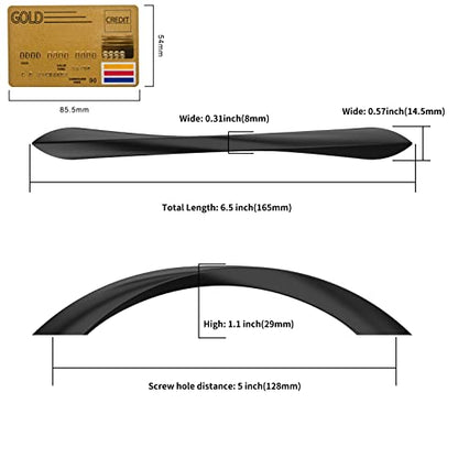 Amerdeco 10 Pack Matte Black 5 Inch(128mm) Hole Centers Kitchen Arch Twisted Cabinet Pulls Cabinet Hardware Kitchen Handles for Cabinets Cupboard Handles Drawer Pulls ZH0048 - color: Matte Black, size: 5"/128MM Hole Center