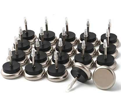 Dia Nail On Furniture Glides for Chairs, Tables - Furnigear Nickel Base Cushioned Furniture Nails - Allowing Chairs to Glide Effortlessly Over Carpet Floors (3/4", 20 Pack-Silver Gray) - size: 3/4" Silver Gray(20pcs)