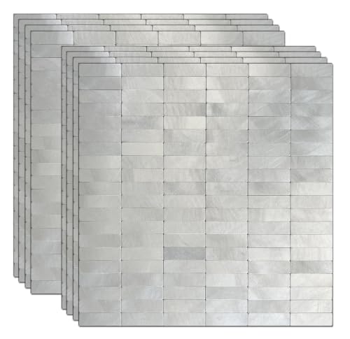 XUANINY Peel and Stick Tile Backsplash Wall Tiles, Frosted Silver, 8-Pack - color: Frosted Silver 8