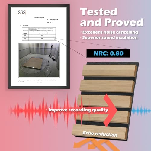 Art3d Acoustic Wood Slat Panels 94.5"x24", 2-Pack, 31sq.ft, Peach - color: Peach