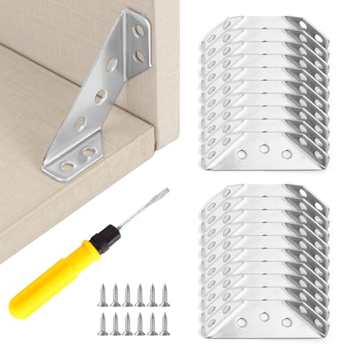 20 Pcs Furniture Corner Connector Heavy Duty Triangular Support