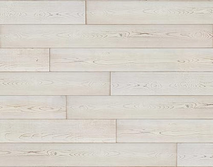 Real Wood Wall Planks-5" White Shiplap Panel Peel and Stick 10Pack 12.5SqFt - color: White Washed