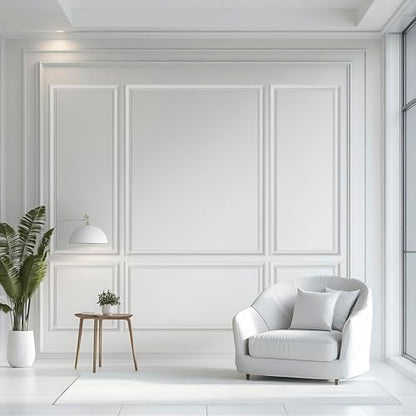 3 Set Peel and Stick Wall Molding Kit,Pre Cut Wainscoting Panels,24x60in - color: 24x60in