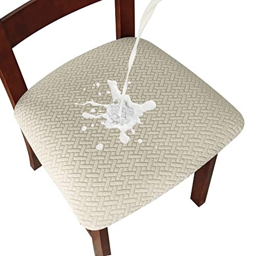 Genina Waterproof Seat Covers for Dining Room Chair Cover Set of 4 - color: Beige, size: 15-19in Waterproof