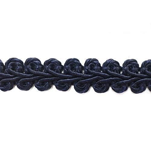 BEL AVENIR Braid Trim Navy 1/2 inch 13.6 Yards French Gimp Trim - color: Blue