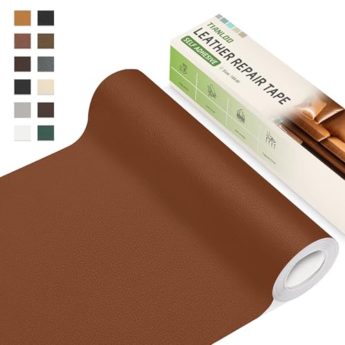 TIANLDD Leather Repair Tape,16 x 80 Inches Self Adhesive Leather Repair Patch，Leather Repair Kit for Furniture，Couches,Car Seats,Cabinets,Handbags(Brown-Litchi Grain) - color: Brown-Litchi Grain, size: 16" x 80"