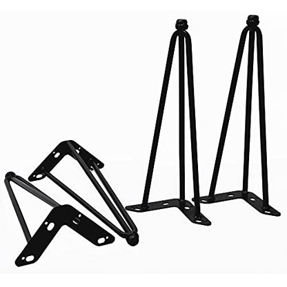 Home Soft Things Hairpin Metal Table Legs 15 Inch Legs for Furniture Coffee Bench Dining End Industrial Table Desk Set of 4 with Black Screws Adjustable Cushion Floor Protectors, 15" - size: 15"