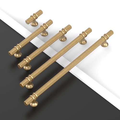 10 Pack 3"(76mm) Champagne Bronze Cabinet Pulls Knurled Kitchen Cabinet Handles Drawer Pulls Champagne Gold Cupboard Hardware for Cabinets CK0027 - color: Champagne, size: 3"/76MM Hole Center - Pull