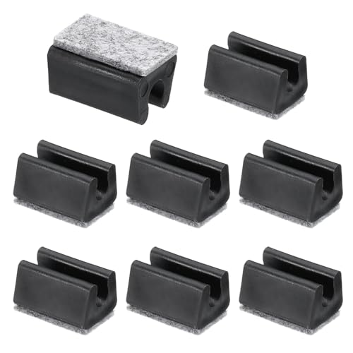 PATIKIL 8mm Rectangle Chair Leg Cover with Felt Pad, 8Pcs Slide Smoothly No Scratches No Noise Furniture Feet Hardwood Protectors Tips Floor Glides Tubing Caps for Office, Black Grey - color: Black Grey, size: 8MM