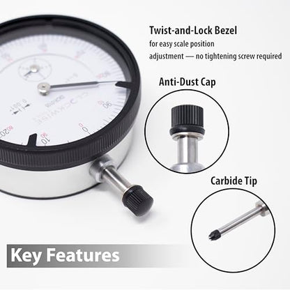 Clockwise Tools Dial Indicator with Magnetic Base Holder Stand, DIMR-0105 0-1 inch - style: 0-1" DIMR-0105 with Magnetic Base