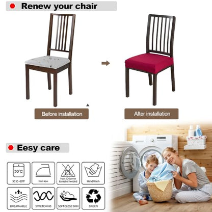 FUANGUI Dining Chair Covers Set of 2, Kitchen Chair Seat Covers - color: 03