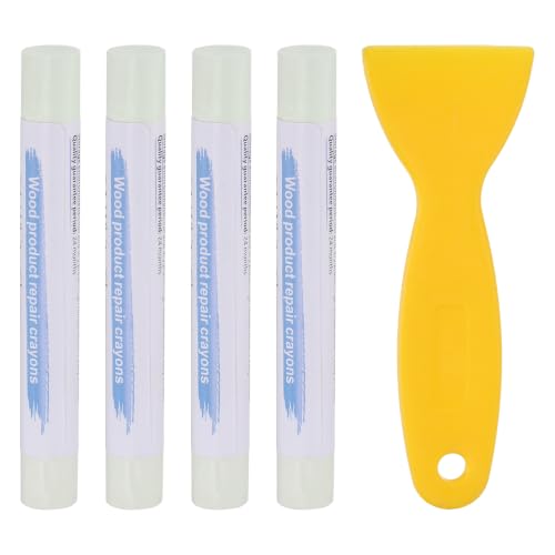 PATIKIL 4Pcs Wood Furniture Repair Markers with Scraper, Beige Brown - color: Beige Brown